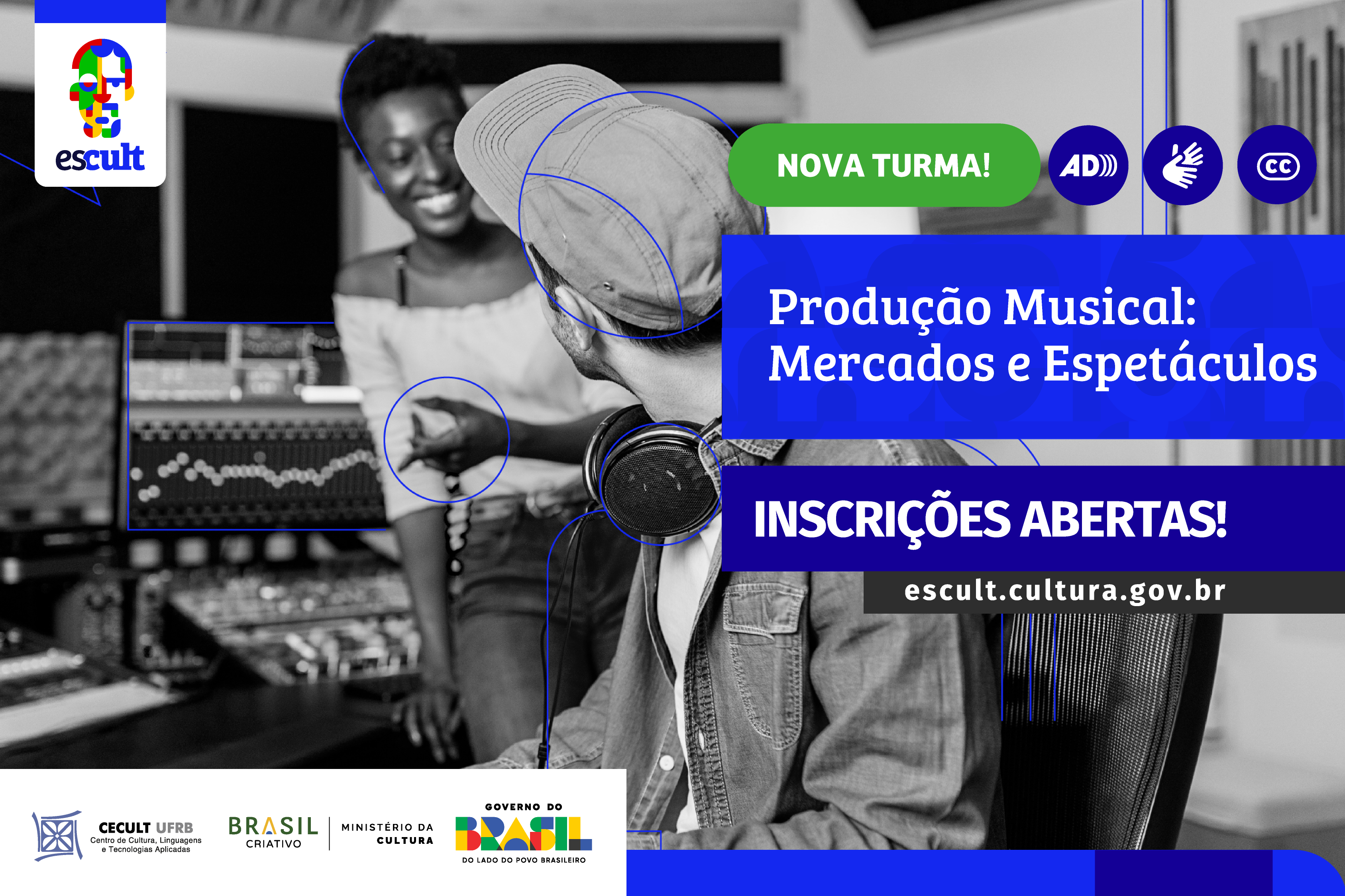 Escult abre inscrições para nova turma de curso gratuito voltado ao Mercado da Música
